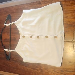 Midnight sky women white button up tank top size M